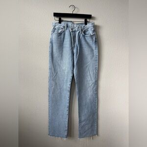Agolde Womens Straight Jeans in Light Blue